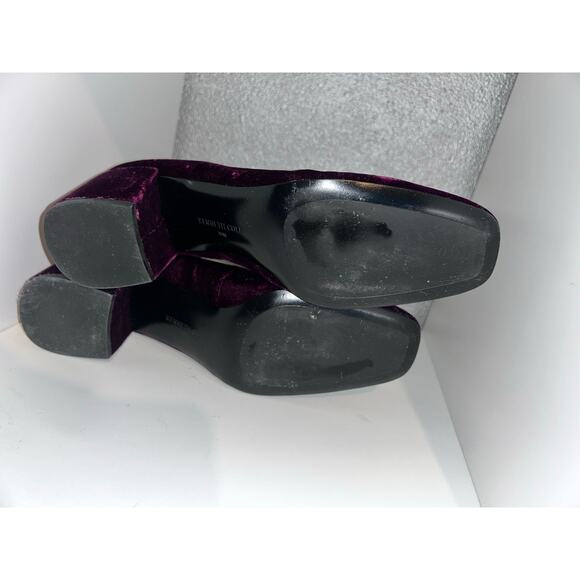 Kenneth Cole Eryn Wine Burgundy Uptown Holiday Party Velvet 2.5” Block Heel - Picture 5 of 6